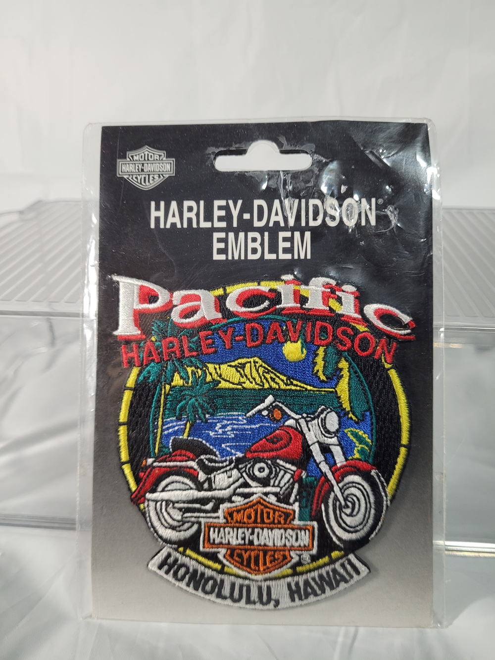 Harley-Davidson Red, Black, Yellow Pacific Motorcycle Emblem Patch